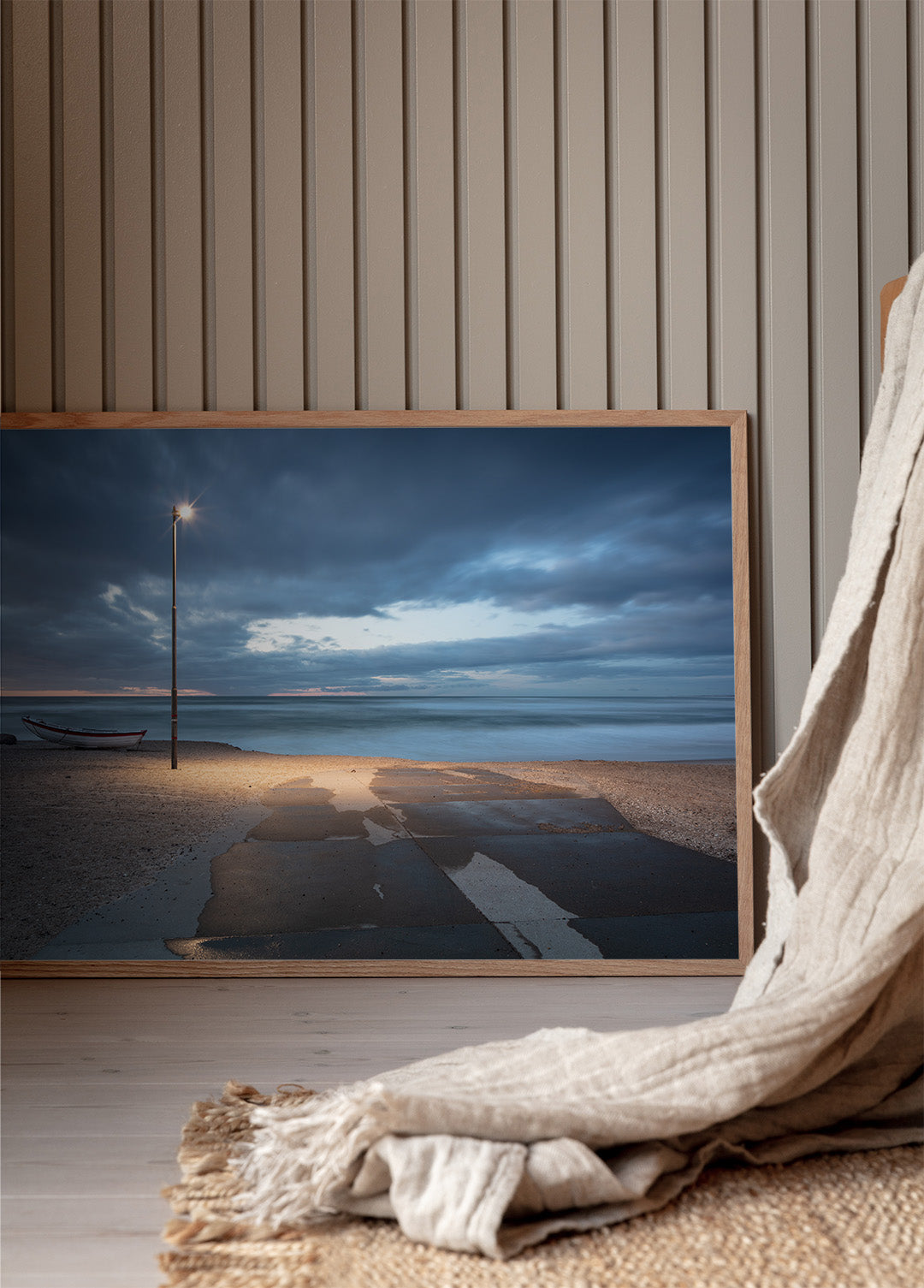 Indret stuen med fotografier fra Danmark