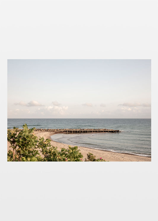 Foto Factory | Tisvildeleje plakat – Mole og strand i morgenlys