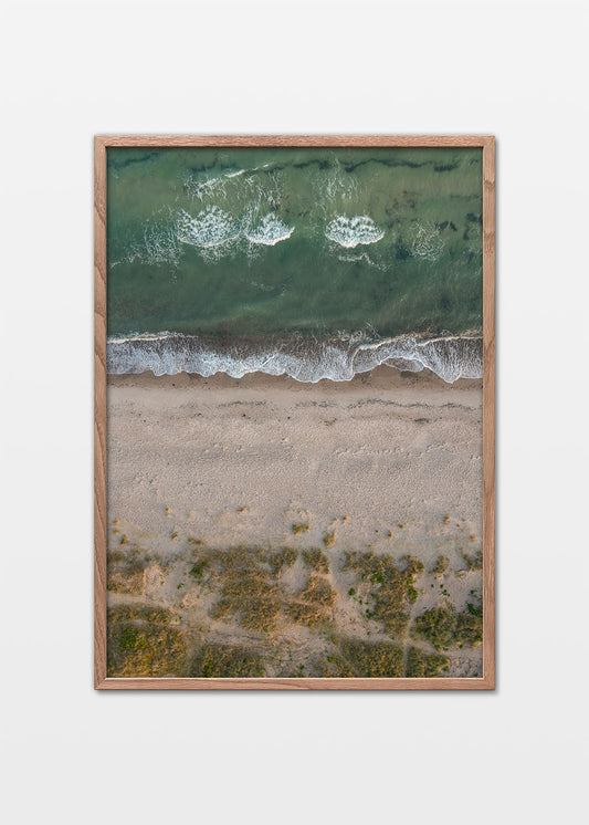 Foto Factory | Tisvildeleje strand plakat – Bølger set ovenfra