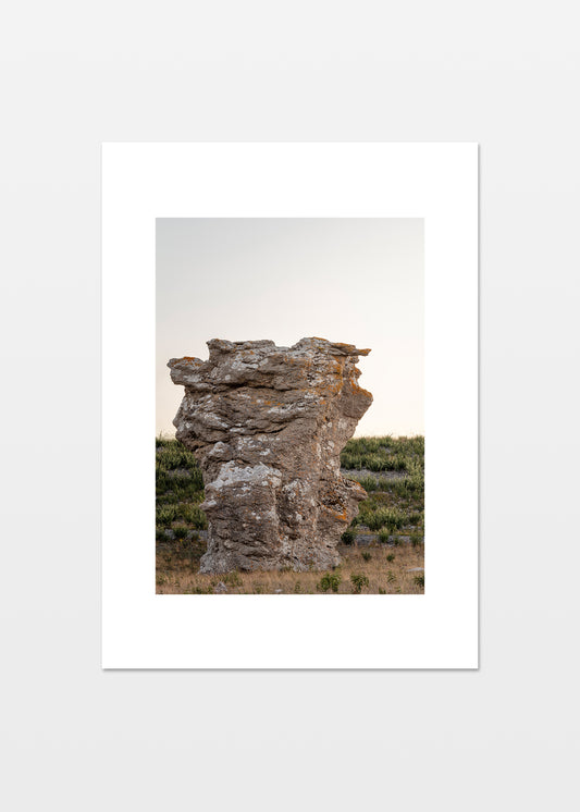Rauk i varmt aftenlys i Asunden Naturreservat på Gotland. Fotograf Martin Bay.